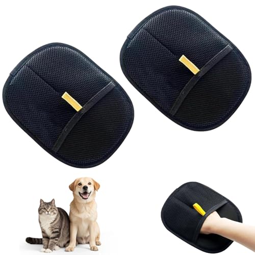 KiBlithemor 2 Teiliges Set Double Sided pet Grooming Gloves, Wiederverwendbare Handschuh Katzenhaare, Handschuh für Katzenhaare für die Pflege und Entfernung unerwünsch (weiß) von KiBlithemor