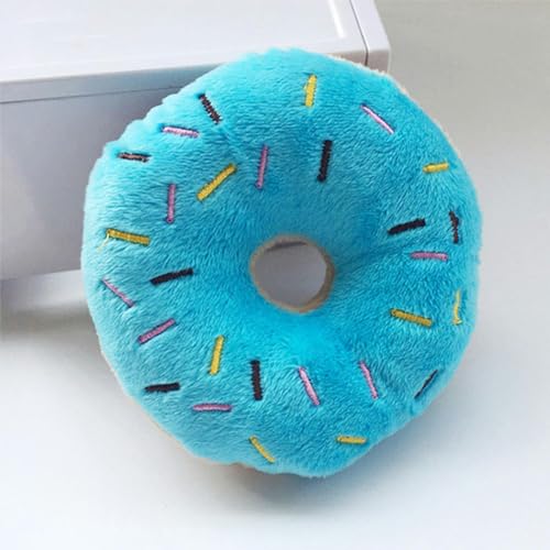 KiLoom Weicher Hund Donuts Plüsch Haustier Hund Spielzeug für Hunde Kauspielzeug Niedlicher Welpe Quietscher Sound Spielzeug Lustiger Welpe Kleiner mittlerer Hund Interaktives Spielzeug 10cm 1 von KiLoom