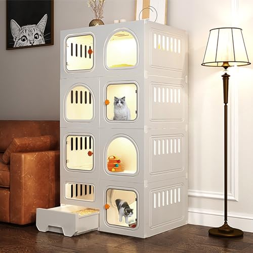Katzenkäfig Indoor, Katzenkiste, Haustiergehege, mit ausziehbarer Katzentoilette, geschlossener Katzenkäfig, mit Katzentür, extra großer Freiraum, für 1-2 Katzen, Frettchen, Chinchilla, Kaninchen, Katzenkäfig Indoor, Katzenkiste, Haustiergehege, mit ausziehbarer Katzentoilette, geschlossener Katzenkäfig, mit Katzentür, extra großer Freiraum, für 1-2 Katzen, Frettchen, Chinchilla, Kaninchen, von Kiaoeiuyti