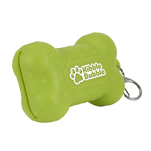 Kibble Bubble Leckerli-Tasche für Hunde, Silikon, klein, tragbar, wasserdicht, Knochengrün von Kibble Bubble