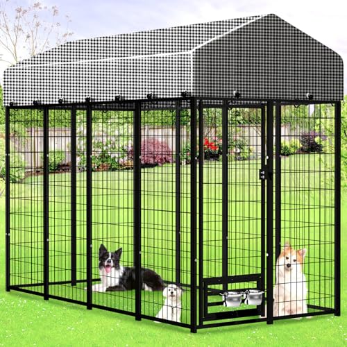 Kicari Große Hundehütte im Freien, verbessertes Palypen-Hundehaus für den Außenbereich, mit abnehmbarer, wasserdichter Abdeckung, UV-beständiges Dach und sicherem Schloss, robustes Hundegehege mit 2 Kicari Große Hundehütte im Freien, verbessertes Palypen-Hundehaus für den Außenbereich, mit abnehmbarer, wasserdichter Abdeckung, UV-beständiges Dach und sicherem Schloss, robustes Hundegehege mit 2 von Kicari