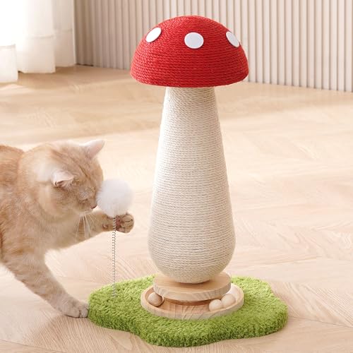Kicari Kratzbaum aus natürlichem Sisal mit weichem Plüschboden – Katzenturm aus Massivholz für Indoor-Katzen, Pilz-Kätzchen-Spielzeug, Kratzbaum Kicari Kratzbaum aus natürlichem Sisal mit weichem Plüschboden – Katzenturm aus Massivholz für Indoor-Katzen, Pilz-Kätzchen-Spielzeug, Kratzbaum von Kicari