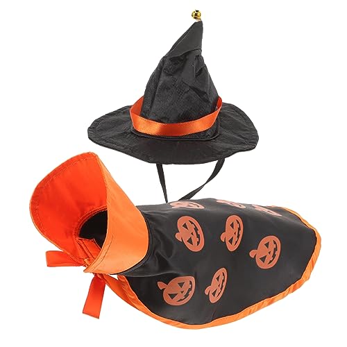Kichvoe 1 Satz Halloween Haustier Kostüm Set Magischer Umhang mit Hut für Hunde und Katzen Accessoire für Halloween Feiern und Fotoshootings Leichtes und Strapazierfähiges Material für Kichvoe 1 Satz Halloween Haustier Kostüm Set Magischer Umhang mit Hut für Hunde und Katzen Accessoire für Halloween Feiern und Fotoshootings Leichtes und Strapazierfähiges Material für von Kichvoe