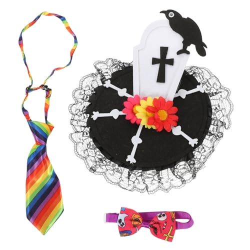 Kichvoe 1 Satz Halloween Katzenkostüm Zubehör Set Teiliges Set mit Katzenohren Halskrause und Fliege für Haustiere für Halloween und Tierpartys Kichvoe 1 Satz Halloween Katzenkostüm Zubehör Set Teiliges Set mit Katzenohren Halskrause und Fliege für Haustiere für Halloween und Tierpartys von Kichvoe