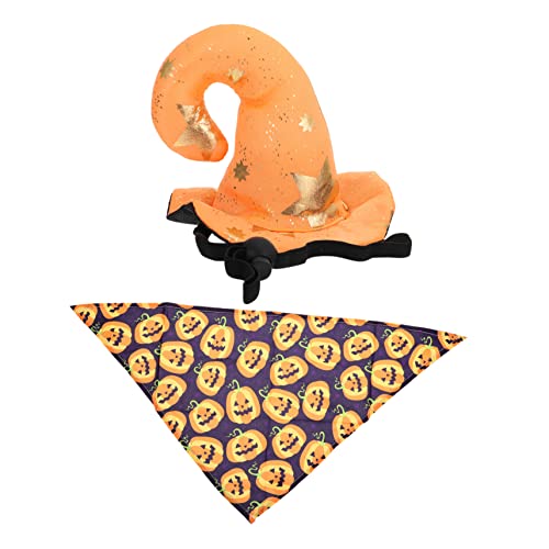 Kichvoe 1 Satz Pet Halloween Kostümset Teiliges Set mit Dreiecks Tuch und Mütze für Hunde Accessoire für Halloween Feiern als Fotorequisit und für Kichvoe 1 Satz Pet Halloween Kostümset Teiliges Set mit Dreiecks Tuch und Mütze für Hunde Accessoire für Halloween Feiern als Fotorequisit und für von Kichvoe