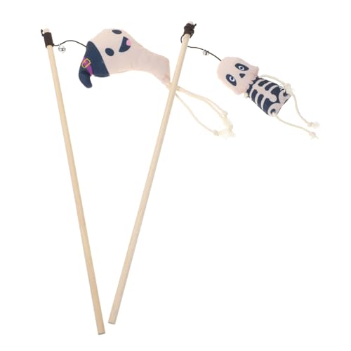 Kichvoe 2 Stücke Katzen Teaser Sticks Halloween Themen Katzenspielzeug aus Plüsch Interaktive Spielstäbe für Kitten Süßem und Schädel Design Kichvoe 2 Stücke Katzen Teaser Sticks Halloween Themen Katzenspielzeug aus Plüsch Interaktive Spielstäbe für Kitten Süßem und Schädel Design von Kichvoe