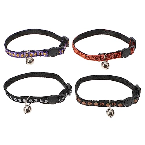 Kichvoe 4 Stücke Teiliges Katzen und Hundehalsband für Halloween mit Glocke Stilvolle für Kätzchen und Welpen Bestehend aus Spinnen Schädel Süßigkeiten und Kürbis Designs Kichvoe 4 Stücke Teiliges Katzen und Hundehalsband für Halloween mit Glocke Stilvolle für Kätzchen und Welpen Bestehend aus Spinnen Schädel Süßigkeiten und Kürbis Designs von Kichvoe