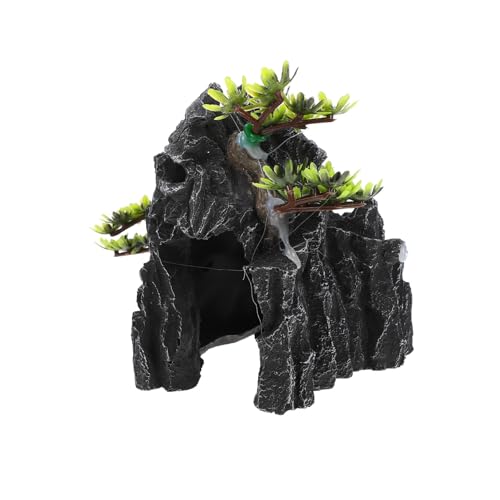 Kichvoe Aquarium Deko Resin Schädel Berg Ornament Fisch Versteck Landschaft Kreative Wasserpflanzen Dekoration für Fischbecken aus Sicherem Harz Naturgetreu und Pflegeleicht von Kichvoe