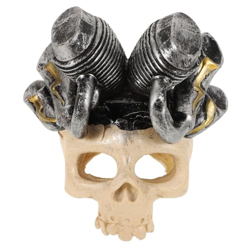 Kichvoe Aquarium Deko Resin Schädel Höhle Fischversteck Stabile Langlebige Gestaltung für Aquarien und Reptilienboxen Detailreiche Fischhöhle als Schutz und Dekoratives Element von Kichvoe