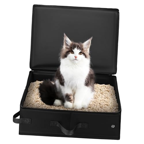 Kichvoe Faltbare Katzenstreu Box aus Oxford Tragbares Katzenklo mit Griff Robust und Platzsparend für Reisen und Camping Komfortabel und Langlebig für Katzen Unterwegs Kichvoe Faltbare Katzenstreu Box aus Oxford Tragbares Katzenklo mit Griff Robust und Platzsparend für Reisen und Camping Komfortabel und Langlebig für Katzen Unterwegs von Kichvoe