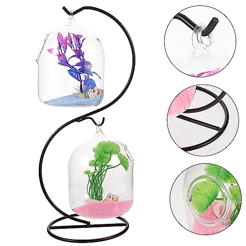 Kichvoe Hängendes Mini Aquarium Ständer mit Fischschalen Dekoratives Tisch Fischbecken aus Moderner Transparenter Betta Fisch Tank Geeignet für Pflanzen und Mikro Zufällige Kichvoe Hängendes Mini Aquarium Ständer mit Fischschalen Dekoratives Tisch Fischbecken aus Moderner Transparenter Betta Fisch Tank Geeignet für Pflanzen und Mikro Zufällige von Kichvoe