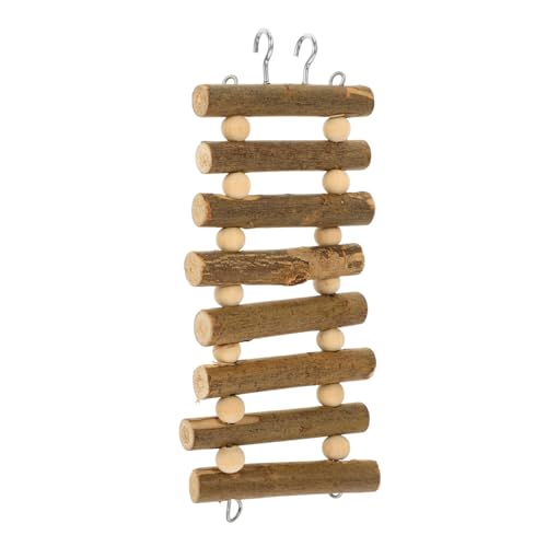 Kichvoe Hamster Kletterleiter aus Holz mit Perlen Langlebiges Kletterspielzeug für Kleine Haustiere Wie Vögel und Hamster Fördert Bewegung und Gesunde Krallenpflege für Vogelkäfig und von Kichvoe
