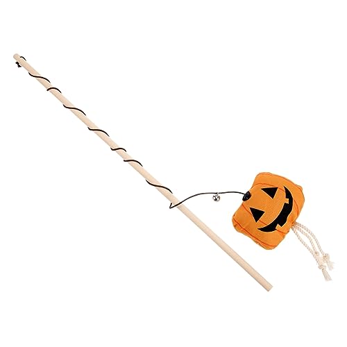 Kichvoe Interaktives Halloween Katzenspielzeug Niedlicher Kürbis Teaser Stick mit Glocke für Katzen Bewegung und Bindung Kichvoe Interaktives Halloween Katzenspielzeug Niedlicher Kürbis Teaser Stick mit Glocke für Katzen Bewegung und Bindung von Kichvoe