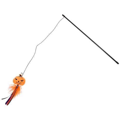 Kichvoe Katzen Teaser Stick für Halloween Interaktives für Kätzchen Süßes Animierendes Katzenspielzeug für Aktives und Kratzen für Haustiere Gelbes Kürbisdesign Kichvoe Katzen Teaser Stick für Halloween Interaktives für Kätzchen Süßes Animierendes Katzenspielzeug für Aktives und Kratzen für Haustiere Gelbes Kürbisdesign von Kichvoe