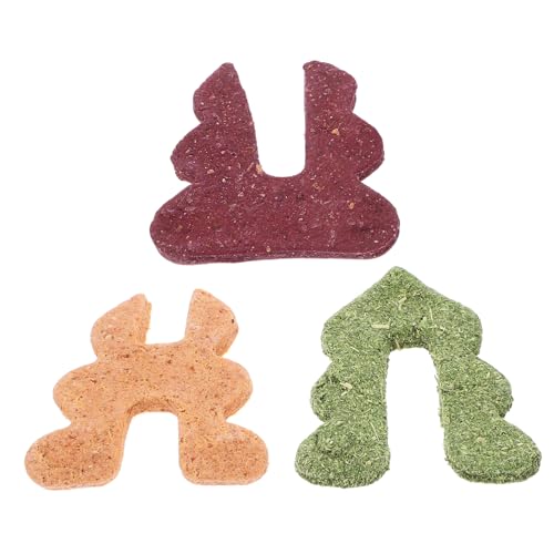 Kichvoe Kauspielzeug für Kaninchen und Kleintiere Bunte Farbige Weihnachtsbaumform Zahnpflegende Snacks Natürliches zur Zahnreinigung für Meerschweinchen Chinchillas Hasen und Nagetiere von Kichvoe