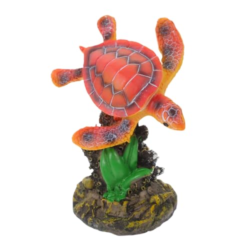 Kichvoe Kleine Meeresschildkröten-Figur Aquarium Deko Tier Statue Sanft und Realistisch für Fischbecken Desktop Dekoration Naturnahe Gestaltung Fisch Tank Ornament von Kichvoe