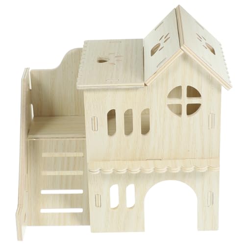 Kichvoe Kleines Nagerversteck aus Natürlichem Holz Sicherer Hamster und Meerschweinchen Unterschlupf Bietet Spiel Ruhe und Versteckmöglichkeit Fördert Bewegung und Wohlbefinden Kleiner von Kichvoe