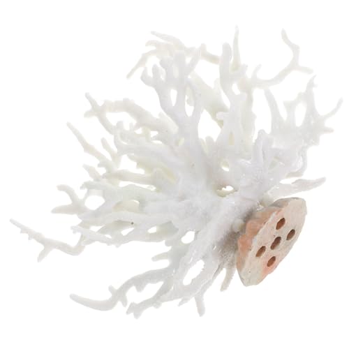 Kichvoe Kreative Weiße Korallen-Aquarium-deko Naturnahe Künstliche Pflanzen für Fischbecken Leichtes Landschaftsornament für Schreibtisch und Aquarium Naturnahe Gestaltung für von Kichvoe