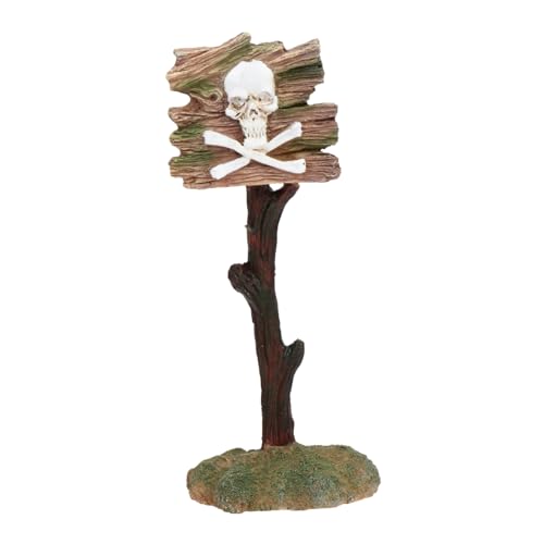 Kichvoe Kunstharz Aquarium Deko Schädel Ornament Fischbecken Dekoration Warnschild Resin Baumstamm für Süßwasser Aquarien Sicher und Leicht zu Reinigen von Kichvoe