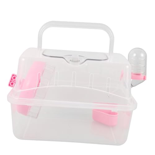 Kichvoe Transparenter Hamsterkäfig Tragbar Kleintierkäfig mit Griff Design Ausbruchsicheres Meerschweinchen Gehege für Draußen Viel Platz für Zwergkaninchen Mäuse und Frettchen Robust und von Kichvoe