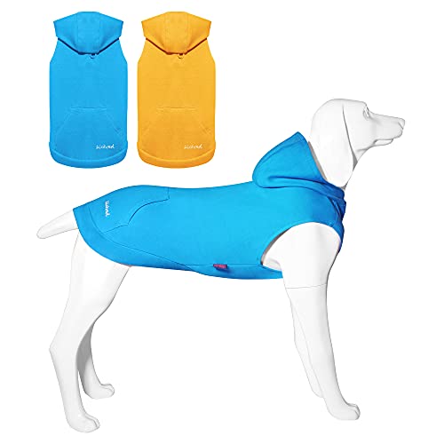 Kickred 2-teiliges Hunde-Kapuzenpullover, hochwertiges Hunde-Sweatshirt für Frühling und Sommer, mit Tasche und Loch für die Leine, weich und bequem, geeignet für alle kleinen, mittelgroßen und großen von Kickred