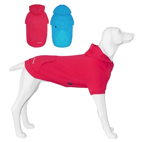 Kickred 2 Stücke Basic Baumwolle Hund Hoodie Pullover, Weiche Haustierkleidung Hund Sweatshirts, Hundeoutfit Mantel Pullover mit Tasche und Leinenloch für kleine, mittelgroße und große Hunde, 2XL von Kickred