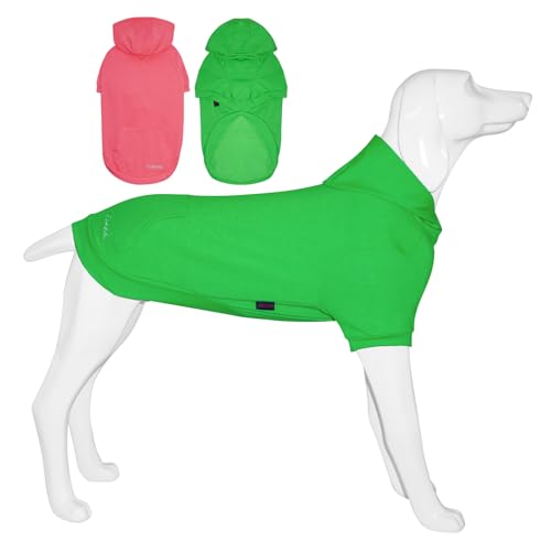 Kickred 2-teiliger Hunde-Kapuzenpullover aus Baumwolle, weiche Haustierkleidung, Hunde-Sweatshirts, Hunde-Outfit, Mantel, Pullover mit Tasche und Loch für die Leine für kleine, mittelgroße und große von Kickred