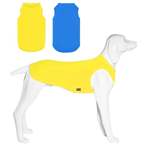 Kickred 2er-Pack Kühl-Shirts für Hunde, Eis-Haustierweste, Hundekleidung für sofortige Kühlung, ultraleichte, atmungsaktive, ärmellose T-Shirts für große Hunde, Junge Mädchen, M von Kickred