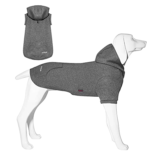Kickred Basic Hund Hoodie Sweatshirts, Haustier Kleidung Hoodies Pullover mit Hut und Leine Loch, Weiche Baumwolle Outfit Mantel für große mittlere kleine Hunde, S von Kickred