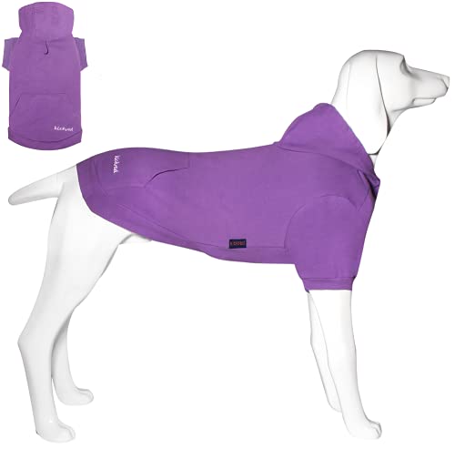 Hunde Hoodie, Hundemantel mit Hut & Taschen & Leinenloch, Weicher und Atmungsaktiver Kapuzenpulli Für Große Hunde Winterhundebekleidung Drinnen & Draußen Hundekleidung von Kickred (Lila-S) von Kickred