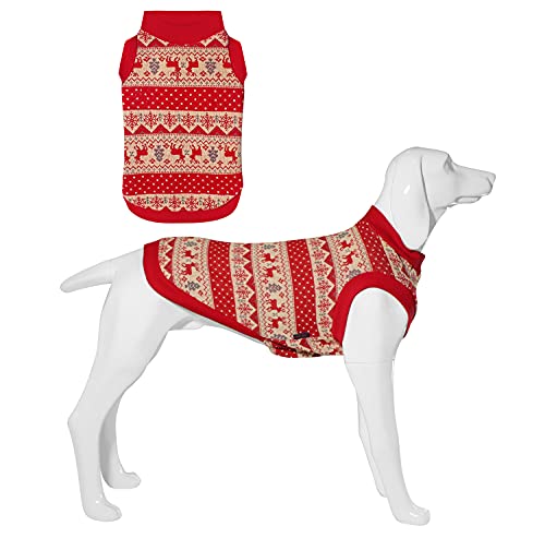 Kickred Hunde-Winterpullover für Weihnachten, Hunde-Strickweste, Pullover mit Leinenloch, Haustier-Kleidung für kaltes Wetter, Kleidung Outfit für große, mittelgroße und kleine Hunde, Jungen und von Kickred
