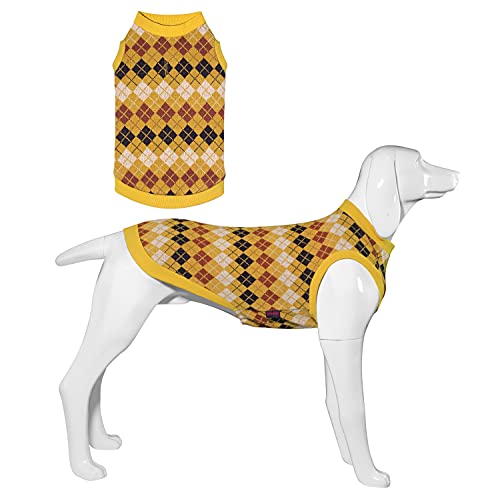 Kickred Klassischer Argyle-Pullover für Hunde, mit Leinenloch, Winterkleidung für große, mittelgroße und kleine Hunde, Jungen und Mädchen von Kickred