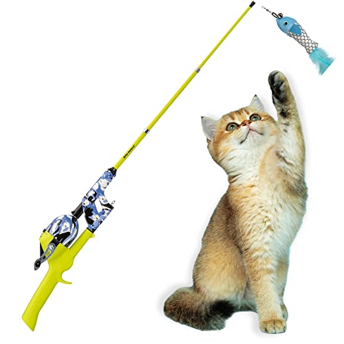 Katzenspielzeug für Angelrute, kein Verheddern, einziehbar und einfach zu verstauen. Inklusive zwei austauschbaren Spielzeugen | Das ultimative Geschenk für Kitty-Liebhaber, Cat Camo Katzenspielzeug für Angelrute, kein Verheddern, einziehbar und einfach zu verstauen. Inklusive zwei austauschbaren Spielzeugen | Das ultimative Geschenk für Kitty-Liebhaber, Cat Camo von Kid Casters