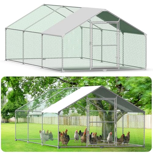 Kidsgigglz Freilaufgehege Hühnerstall,Hühnerkäfig mit Schloss、PVC-Beschichtetes Schatten Dach,Freigehege Aus Verzinktem Metall,Hühnergehege Voliere,Geflügelstall für Hühner Hasen Kleintiere,3X6M Kidsgigglz Freilaufgehege Hühnerstall,Hühnerkäfig mit Schloss、PVC-Beschichtetes Schatten Dach,Freigehege Aus Verzinktem Metall,Hühnergehege Voliere,Geflügelstall für Hühner Hasen Kleintiere,3X6M von Kidsgigglz