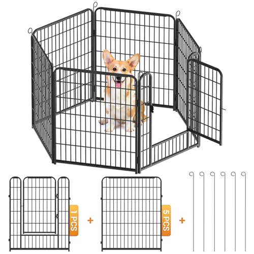 Kidsgigglz Haustier Laufgitter, Hundezaun, Freilaufgehege Kaninchen, DIY Drahtzaun mit Tür für den Innen Außenbereich, Spielplatz für Garten für Hund Katze Welpe Kaninchen Hühner, 6Gitter je 65x80cm Kidsgigglz Haustier Laufgitter, Hundezaun, Freilaufgehege Kaninchen, DIY Drahtzaun mit Tür für den Innen Außenbereich, Spielplatz für Garten für Hund Katze Welpe Kaninchen Hühner, 6Gitter je 65x80cm von Kidsgigglz