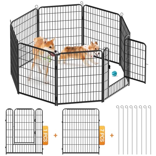 Kidsgigglz Haustier Laufgitter, Hundezaun, Freilaufgehege Kaninchen, DIY Drahtzaun mit Tür für den Innen Außenbereich, Spielplatz für Garten für Hund Katze Welpe Kaninchen Hühner, 8Gitter je 65x80cm Kidsgigglz Haustier Laufgitter, Hundezaun, Freilaufgehege Kaninchen, DIY Drahtzaun mit Tür für den Innen Außenbereich, Spielplatz für Garten für Hund Katze Welpe Kaninchen Hühner, 8Gitter je 65x80cm von Kidsgigglz