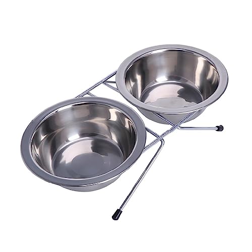 Doppelte kleine Hundenäpfe aus Edelstahl für Futter und Wasser für Welpen, Haustier-Futterspender mit Metallständer für Katzen, Hundespielzeug für aggressive Kauer, große Rassen, große Rassen für Doppelte kleine Hundenäpfe aus Edelstahl für Futter und Wasser für Welpen, Haustier-Futterspender mit Metallständer für Katzen, Hundespielzeug für aggressive Kauer, große Rassen, große Rassen für von KieTeiiK