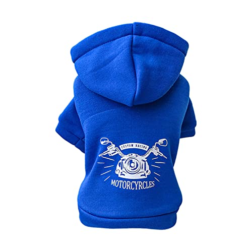 KieTeiiK „Motorräder“ Hunde Pullover Hoodie Für Mittelgroße Bis Große Hunde Für Den Außenbereich T Shirt Winddichte Dicke Weste Saphir Hundepullover Shirt von KieTeiiK