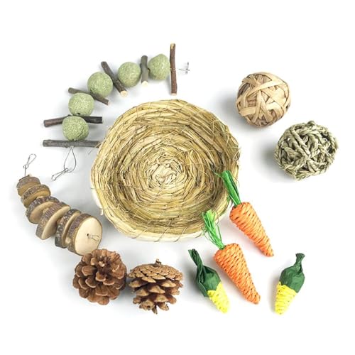 KieTeiiK 11-teiliges Hamster Kauspielzeug Set Backenzahnpflege Für Zwerghamster Ratten Meerschweinchen Chinchillas Rennmäuse Hasen Langlebiges Hamster Kauspielzeug Set KieTeiiK 11-teiliges Hamster Kauspielzeug Set Backenzahnpflege Für Zwerghamster Ratten Meerschweinchen Chinchillas Rennmäuse Hasen Langlebiges Hamster Kauspielzeug Set von KieTeiiK