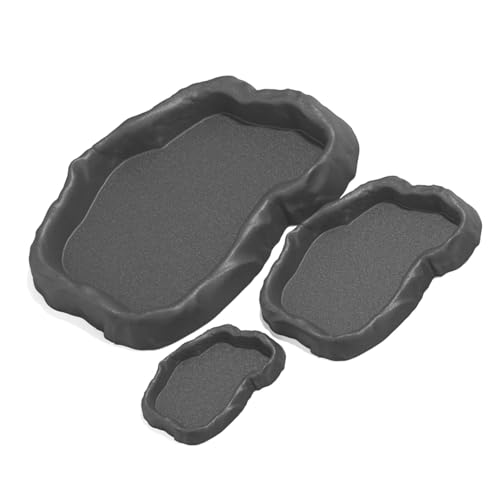 KieTeiiK 3pcs Plastik Reptilien Habitatschale Mehrzweck Fütterungs Und Badebehälter Futterschale Feeder Für Terrarien Dekoration Multifunktionale Reptilien Schüssel von KieTeiiK