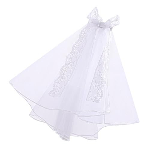 KieTeiiK Dekorative Haustierschleifhöckchen Kopfbedeckung Kostüm Kostüm Spitze Hochzeit Hunde Haare Clip Katzen Spitze Schleier von KieTeiiK