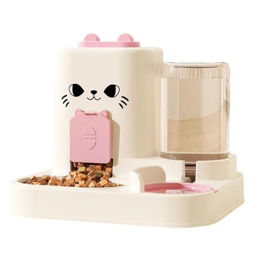 KieTeiiK Dog Feeding Station Automatische Wasserbrunnen Abnehmbar Edelstahlschale Spill Proof Design Anti Spill Futterschale Mit Wasserbrunnen von KieTeiiK