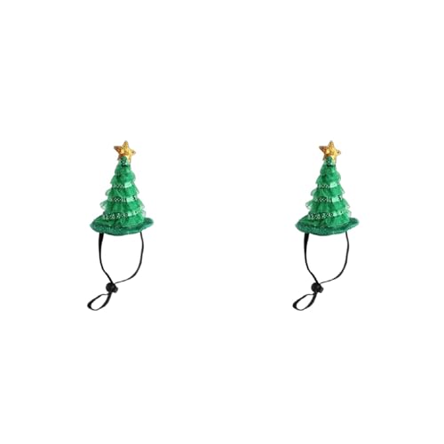 KieTeiiK Grüne Weihnachtsmütze Für Weihnachten Schelmische Partymütze Haustier Warmmütze Mit Verstellbarem Halsband Lustige Mütze Für Haustier Weihnachten Cosplay von KieTeiiK