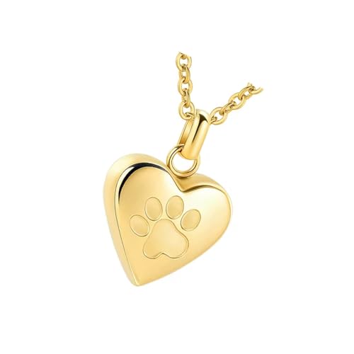 KieTeiiK Herzform Charm Pet Ashes Behälter Halskette Klauen Muster Designs Stahlgedenklichkeit Schmuck Heckkette Für Eigentümer Geschenkgedenkanhänger Anhänger von KieTeiiK