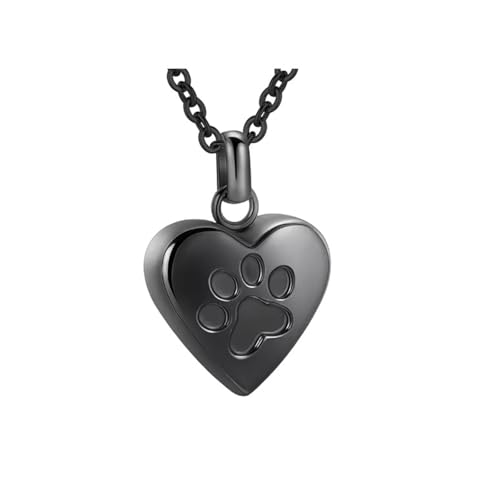 KieTeiiK Herzform Charm Pet Ashes Behälter Halskette Klauen Muster Designs Stahlgedenklichkeit Schmuck Heckkette Für Eigentümer Geschenkgedenkanhänger Anhänger von KieTeiiK