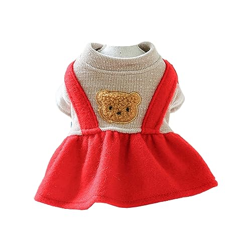 KieTeiiK Welpen Weihnachtskostüm Weihnachtsmann Rote Kleider Outfit Anzug Modisches Haustier Hundekleid Warme Winterkleidung Haustier Foto Requisiten Hunde Weihnachtskleid Warme Hoodies von KieTeiiK