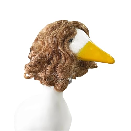 Pelziger Begleitrichter Lockiges Haarstück Modernes Outfit Accessoire Für Kleine Tiere Feiern Gänse Perücken Brauner Richter Stil Haustier Perücken von KieTeiiK