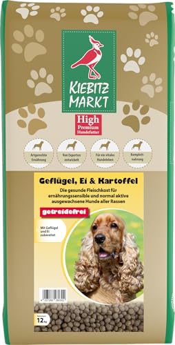Kiebitz Markt Hundefutter, 12kg Trockenfutter mit Geflügel, Ei und Kartoffeln, Getreidefrei von Kiebitz Markt
