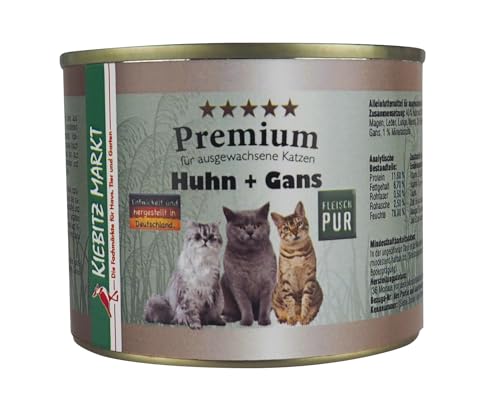 Kiebitz Markt Premium Dose Huhn + Gans Katzenfutter Nassfutter (24x200 g) von Kiebitz Markt