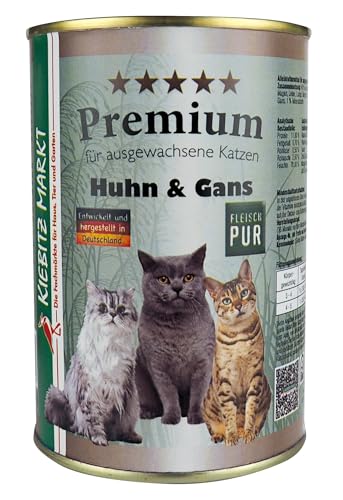 Kiebitz Markt Premium Dose Huhn + Gans Katzenfutter Nassfutter (24x400 g) von Kiebitz Markt